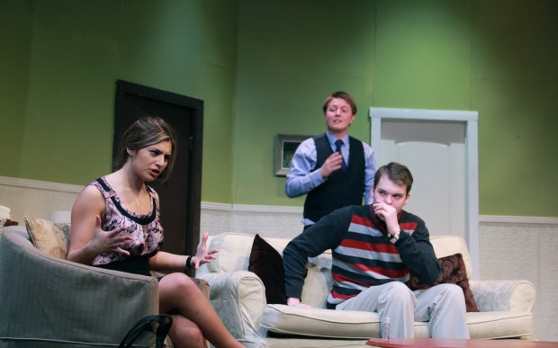 Sara Chiodo, Matthew Hunt, & Brent Clifford Gorrie in "Don't Dress For Dinner"